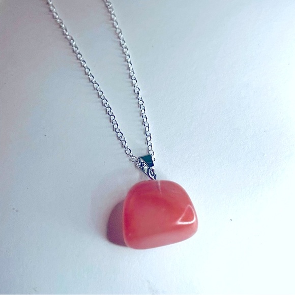 New Artisan Handmade Cherry Quartz S925 Sterling Silver Natural Crystal Necklace - Picture 11 of 15